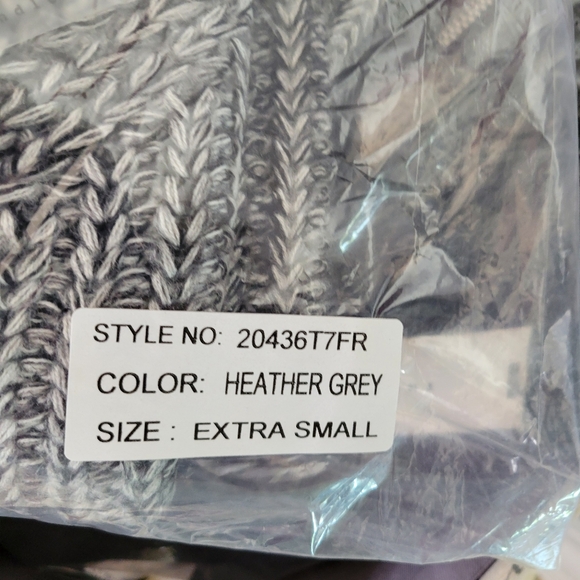 Anthropologie Endless Rose Heather Grey Split Back Sweater - Picture 6 of 7